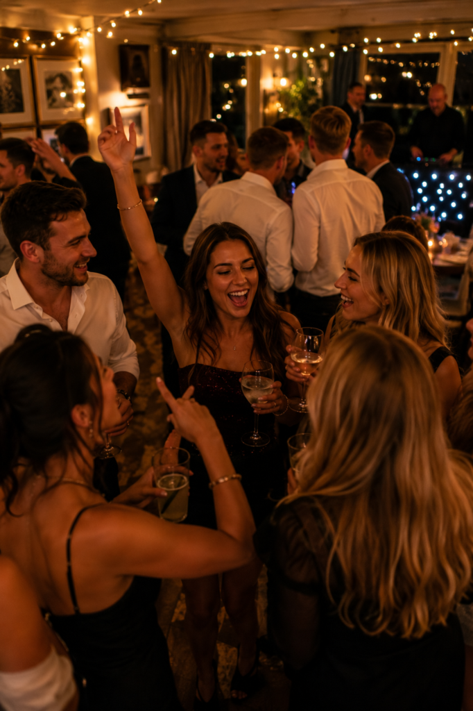 Guests dancing at a private party