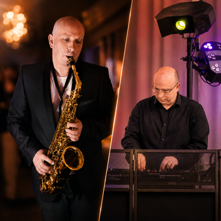 Ben Field combining a DJ set with live saxophone